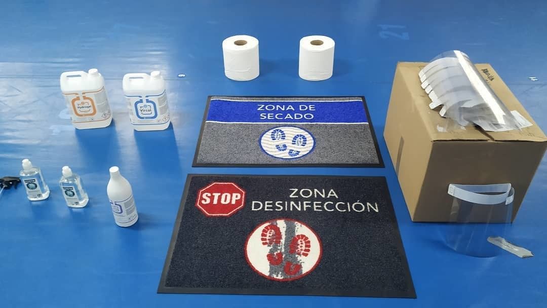 Material de protección contra o Covid-19 enviado pola Federación Galega de Taekwondo ao Mace Sport