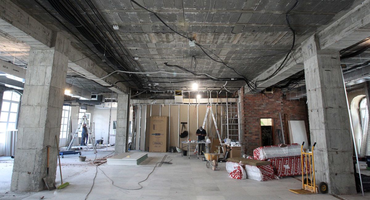 Obras na sede do Concello na rúa Michelena