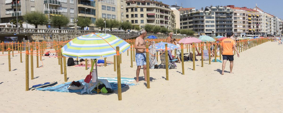 Praia de Silgar coas áreas parceladas