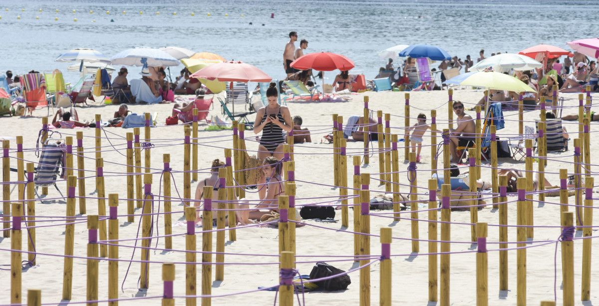 Praia de Silgar coas áreas parceladas