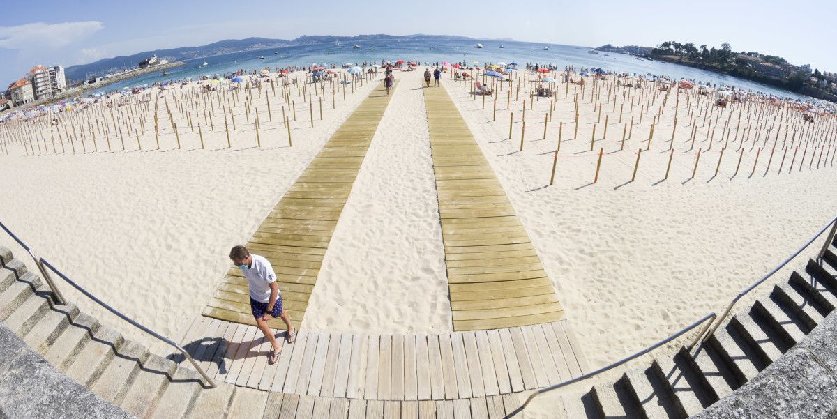 Praia de Silgar coas áreas parceladas