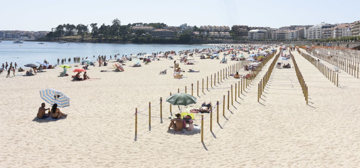 Praia de Silgar coas áreas parceladas
