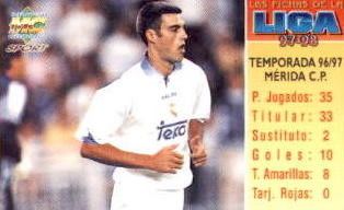 Cromo de Canabal co Real Madrid na tempada 97-98
