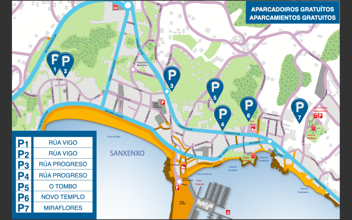 Sanxenxo perde unha das súas zonas de estacionamento disuasorio (P3) na rúa Progreso