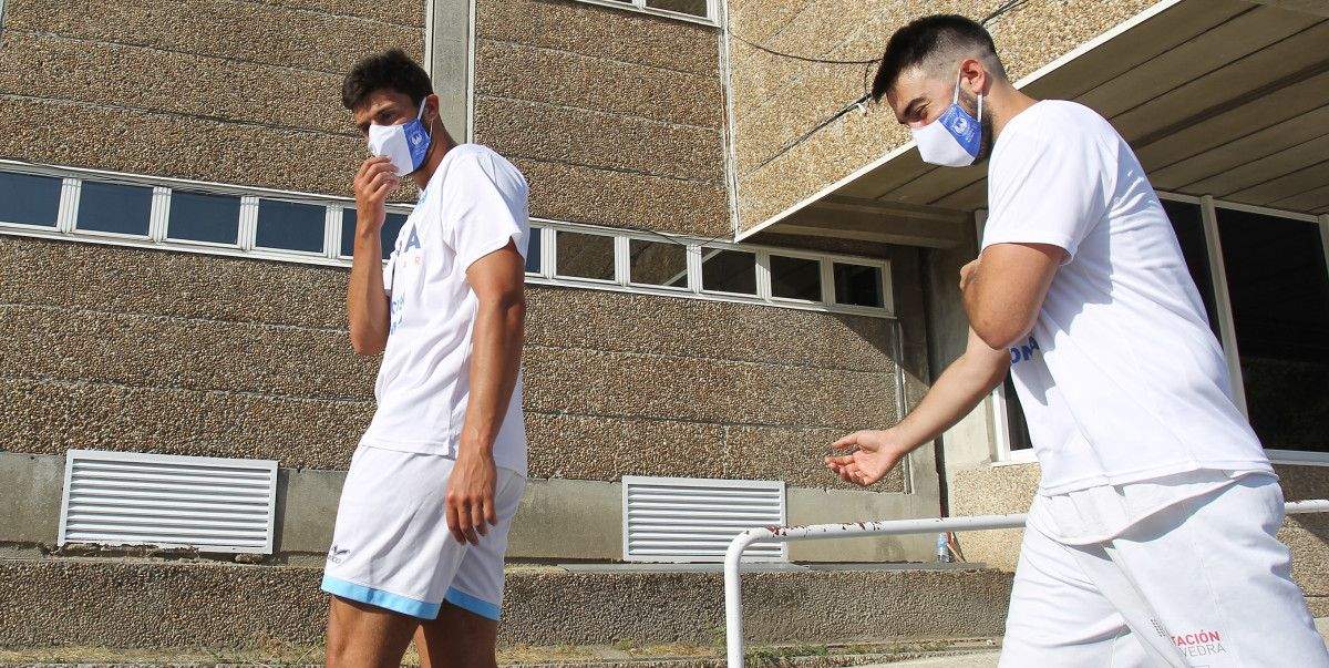 Carlos Pombo e Gonzalo Carró no primeiro día de pretempada do Cisne 20/21