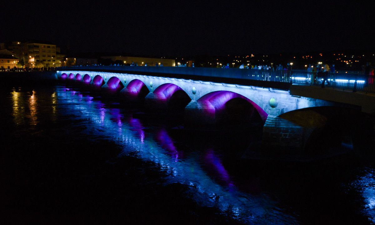 Inauguración da nova iluminación da ponte do Burgo