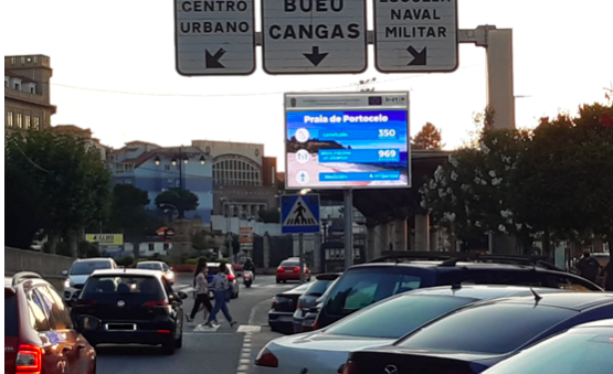 Pantalla LED da avenida de Ourense de Marín