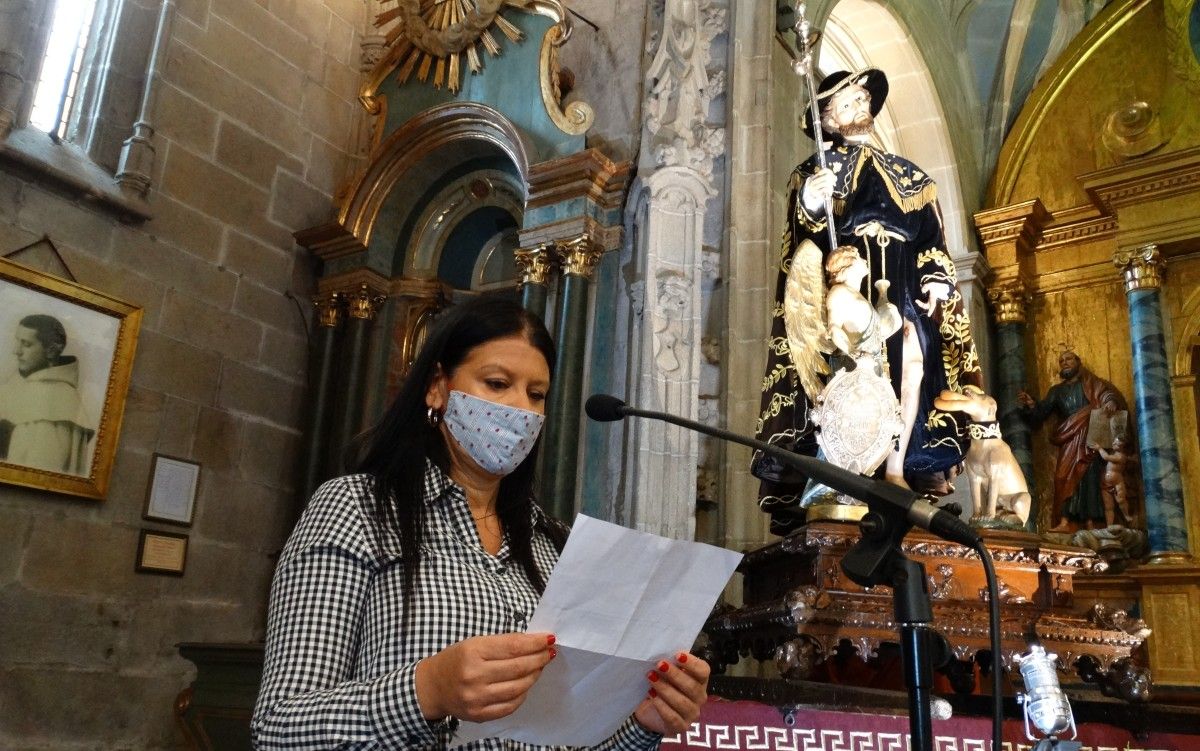 Ana Belén Rial Nieto, durante a súa invocación a San Roque na Basílica de Santa María