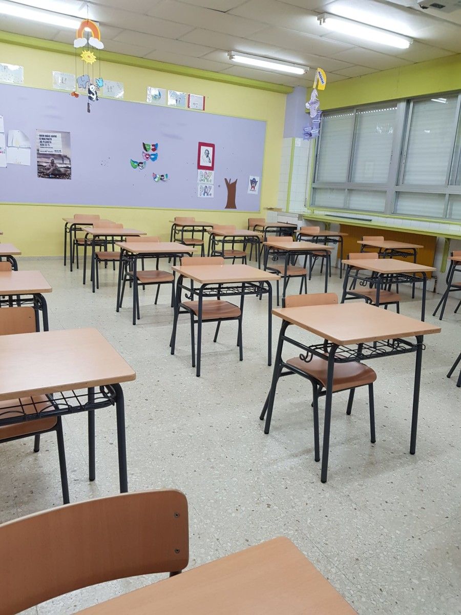 Aula del CEP Ríomaior de Vilaboa adaptadas para la emergencia sanitaria
