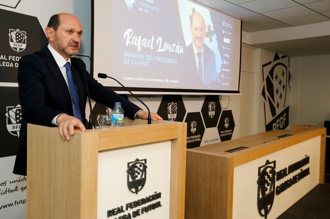 Rafael Louzán, presidente de la Real Federación Galega de Fútbol
