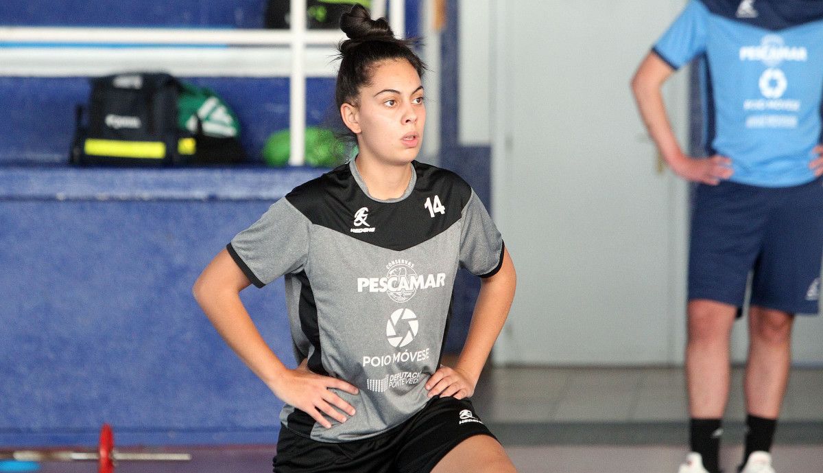Irene García, adestrando con Poio Pescamar na Seca