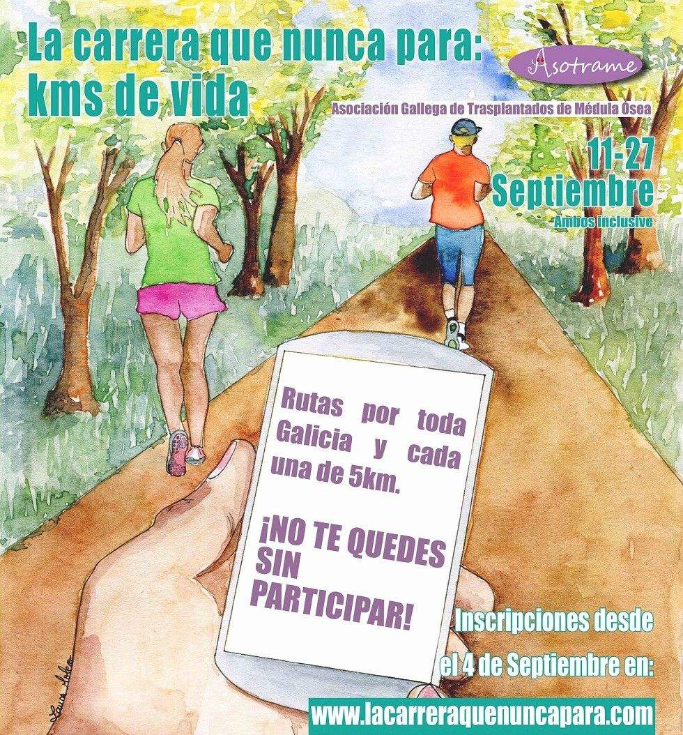 Cartel dos roteiros solidarios en favor da Asociación Galega de Transplantados de Médula Ósea (Asotrame)