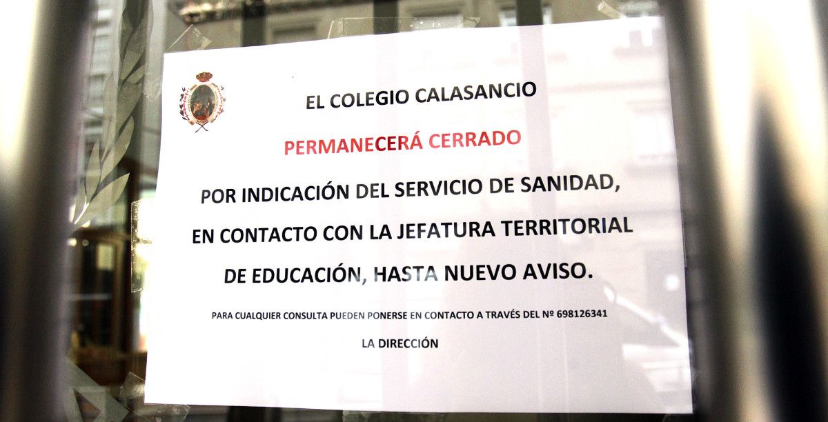 Cierre del Colegio Calasancio por COVID-19