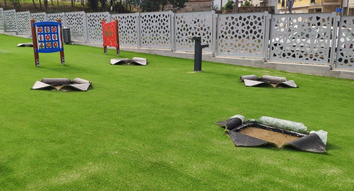 Plantación de árboles en el parque infantil de Médico Ballina