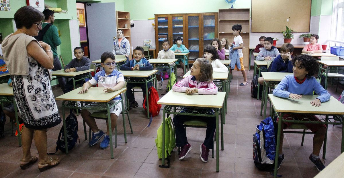 Primer día de clase no colexio Vidal Portela