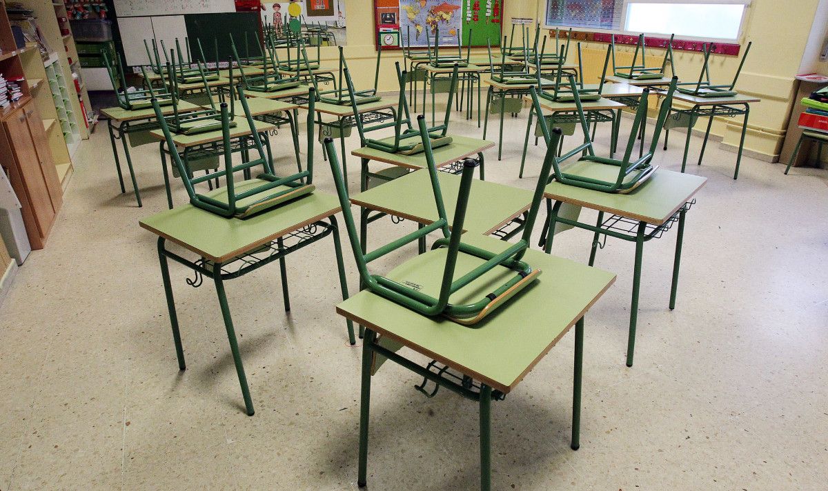 Aula baleira nun colexio de Pontevedra | ARQUIVO