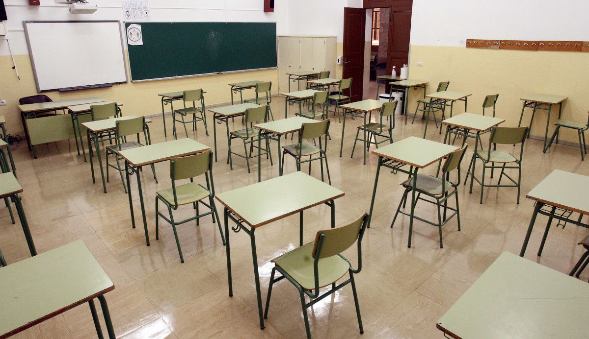 Aula baleira no Instituto Valle Inclán de Pontevedra