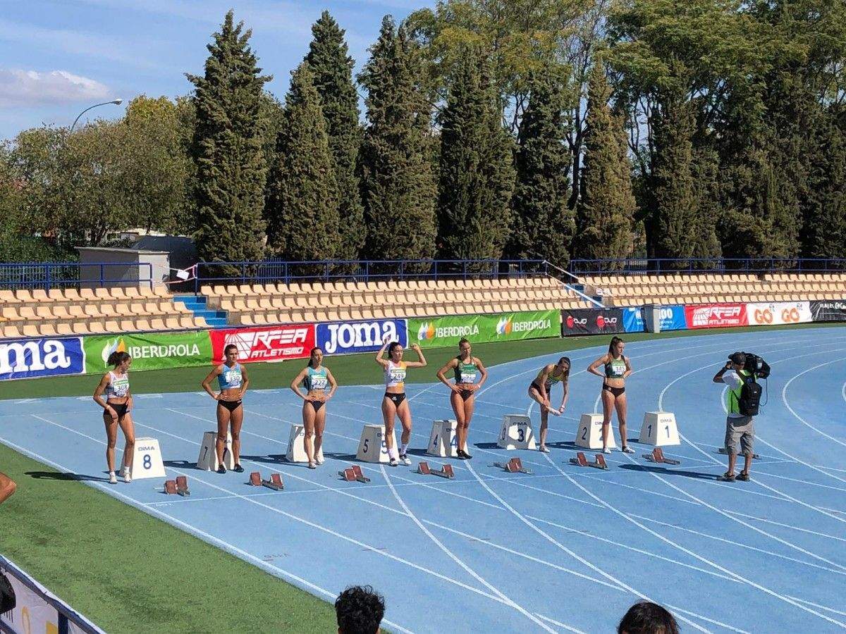 Lucía Ferrer, atleta da Gimnástica, no Nacional Sub 23 de Sevilla