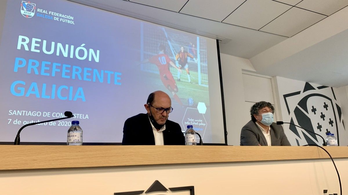 Rafael Louzán, na reunión cos clubs gallegos de Preferente