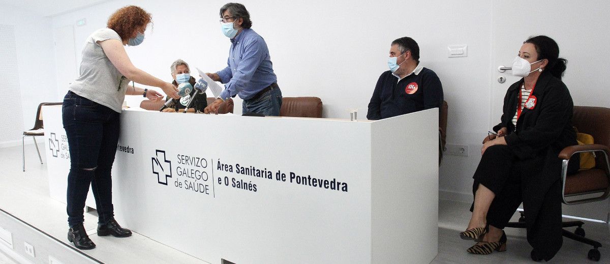 Comparecencia dos sindicatos CIG, CSIF, CCOO, UGT, TSP e SATSE