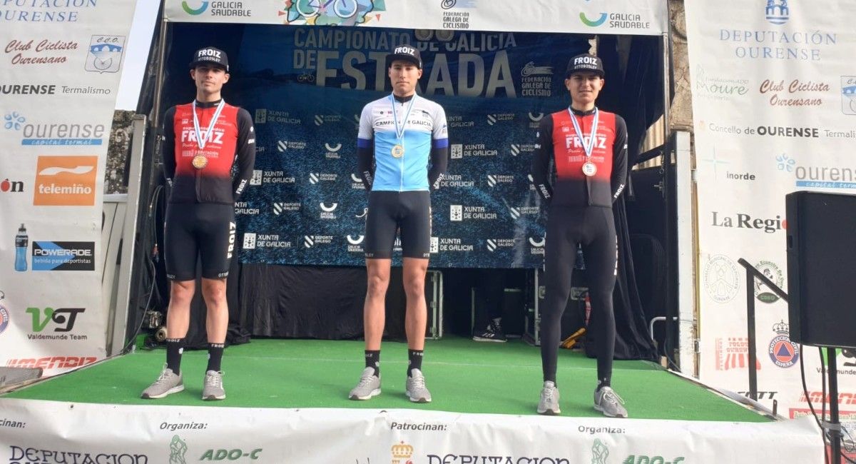 Podio Sub-23 masculino en el Campeonato Gallego Contrarreloj