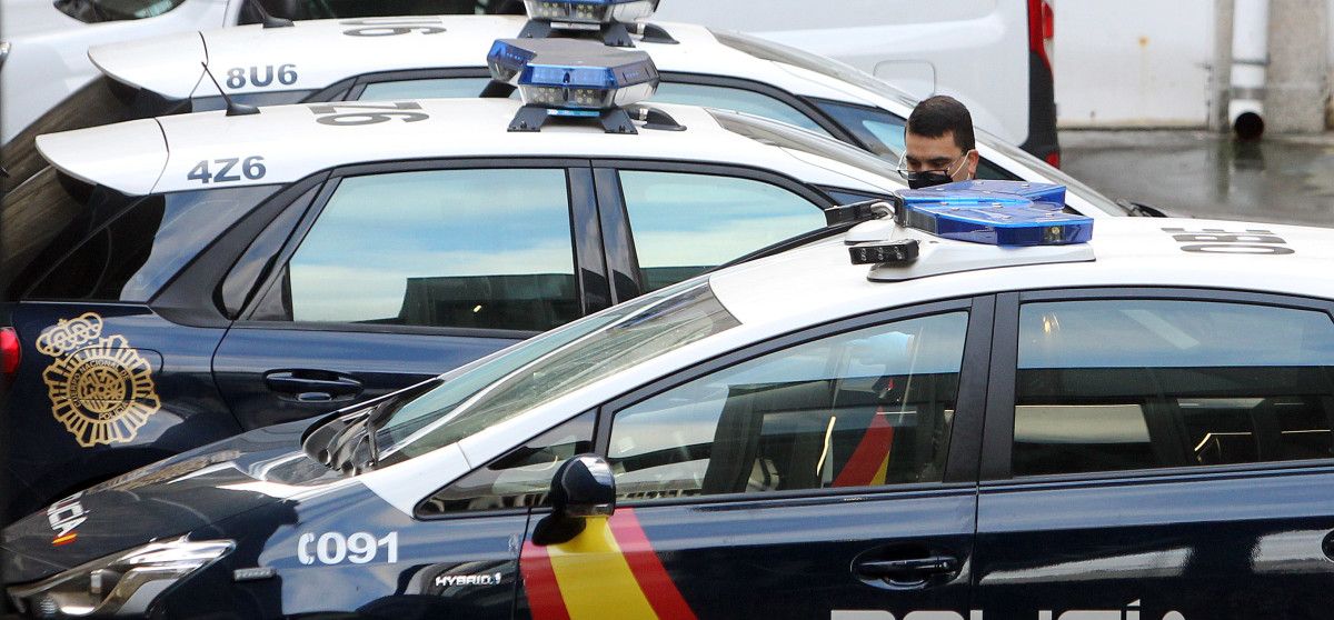 Patrullas de la Policía Nacional en los juzgados de A Parda