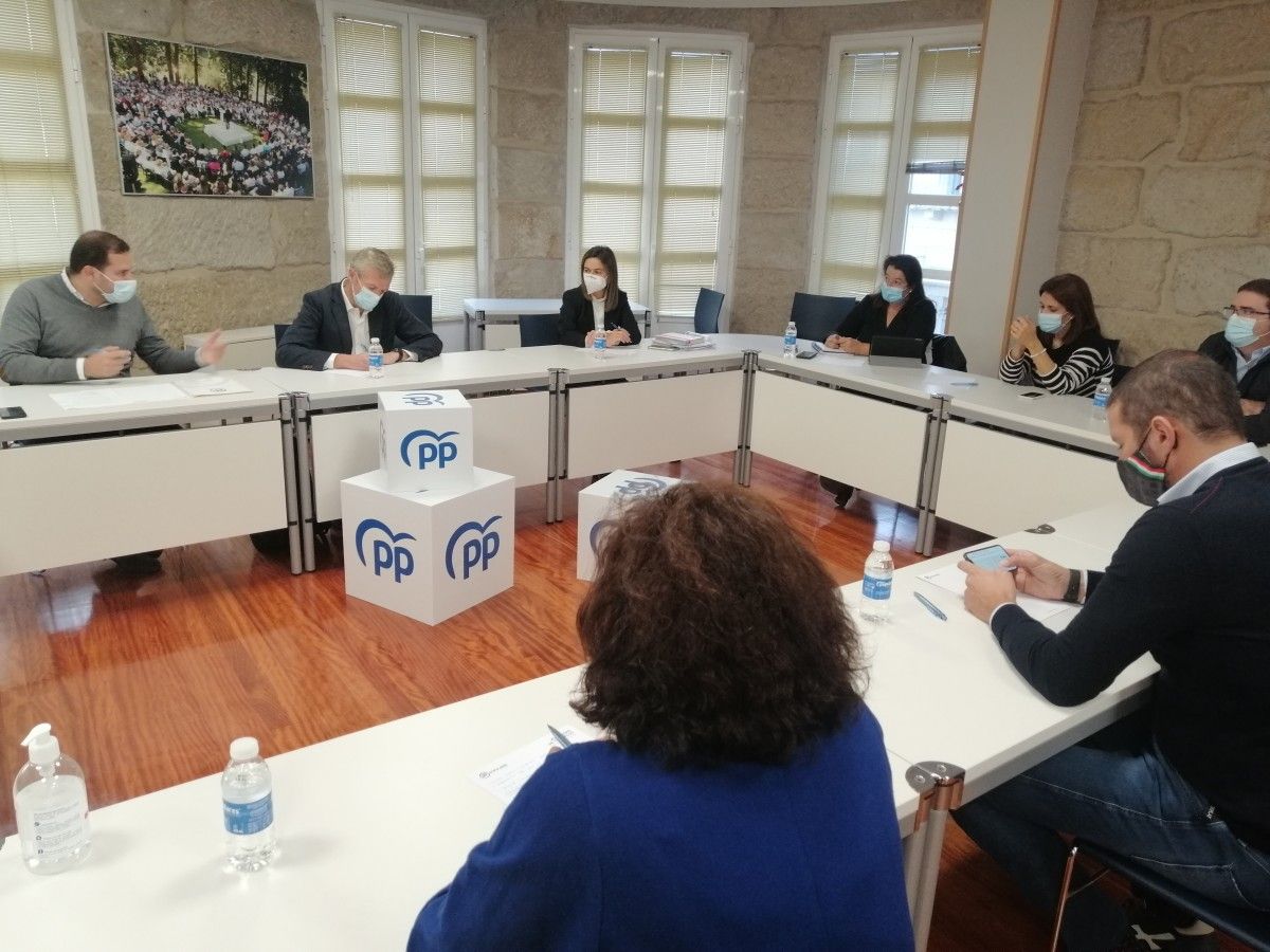 Alfonso Rueda nunha reunión de traballo cos deputados provinciais 
