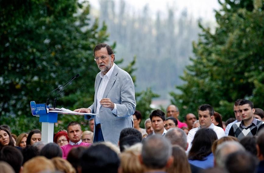 El presidente del Gobierno, Mariano Rajoy, durante la apertura del curso político en Soutomaior