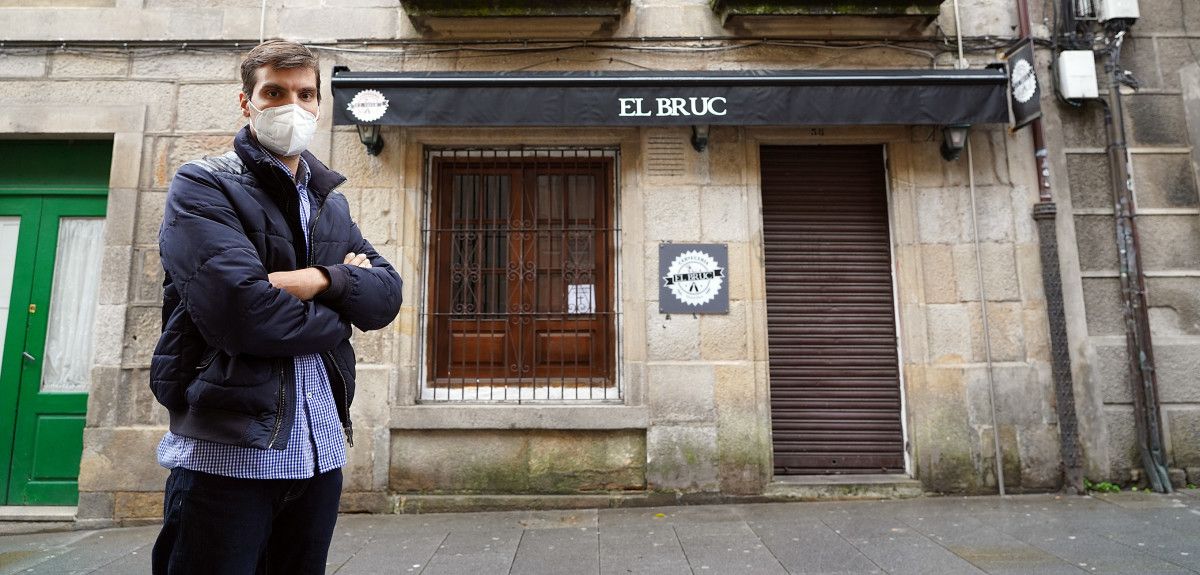 O dono da cervecería El Bruc bota o peche e presaxia que moitos locais de Pontevedra seguirán o mesmo camiño