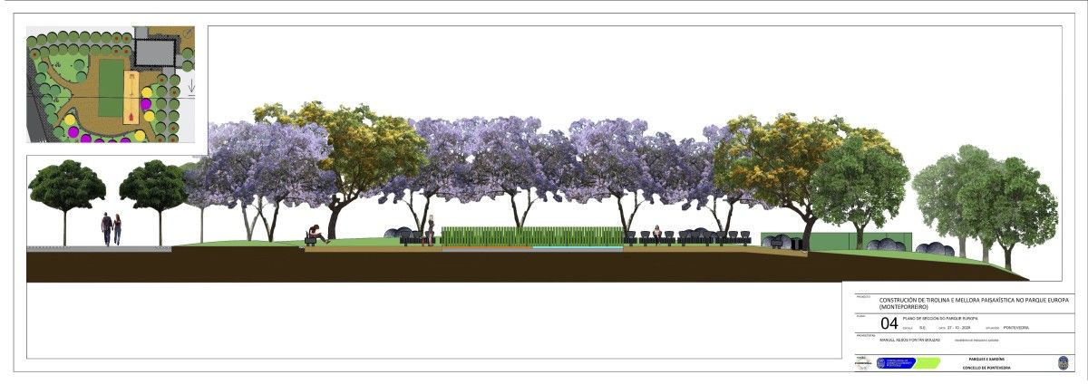 Proxecto de reforma da Praza de Europa, en Monte Porreiro