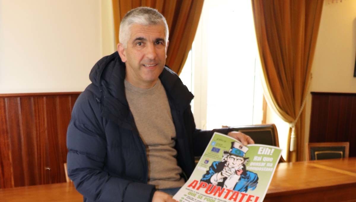 Daniel Vidal, concelleiro da Lama, presenta a campaña de compostaxe