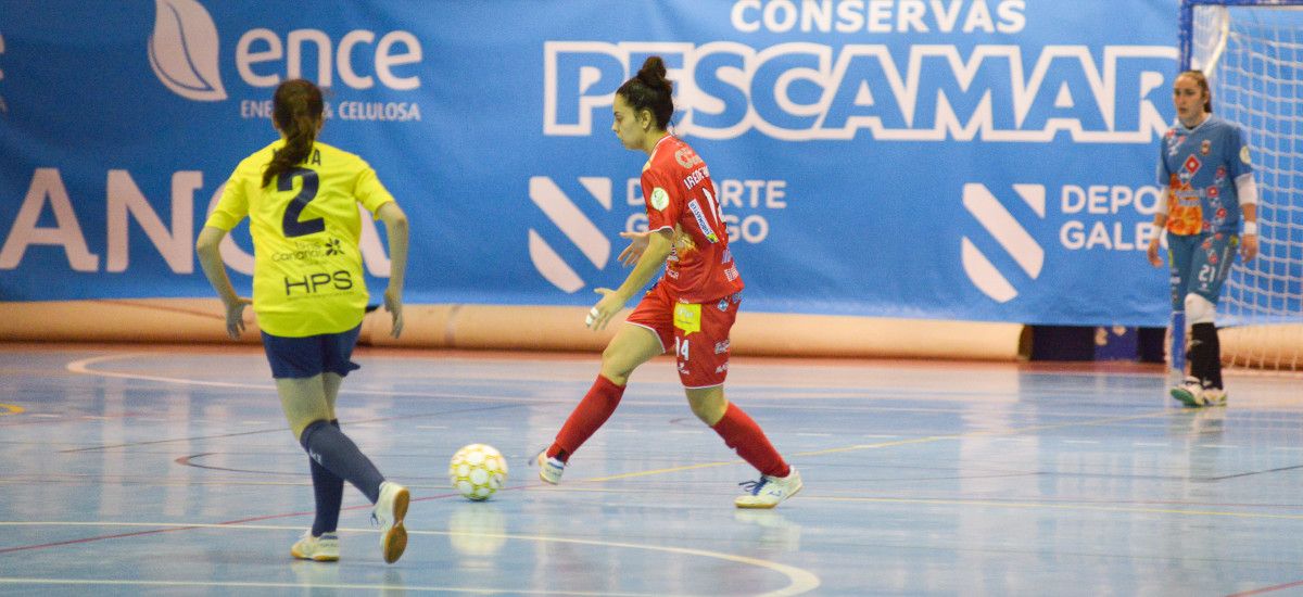 Partido de Primeira División de fútbol sala feminino entre o Poio Pescamar e Gran Canaria na Seca