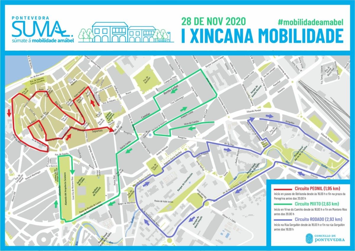 Circuítos da I Xincana Mobilidade