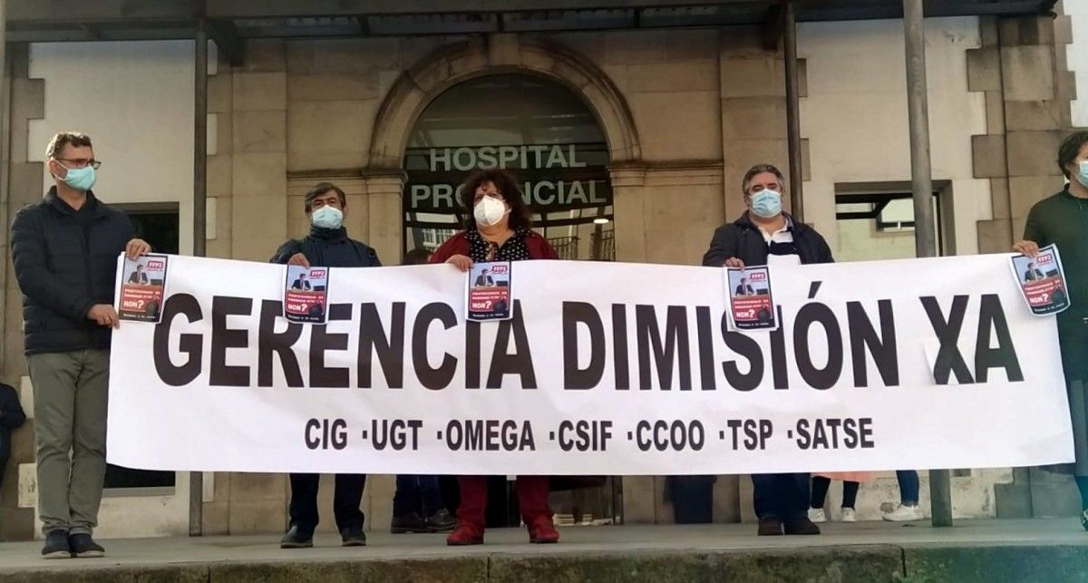 Concentración de CIG, UGT, OMEGA, CSIF, CCOO, TSP y SATSE