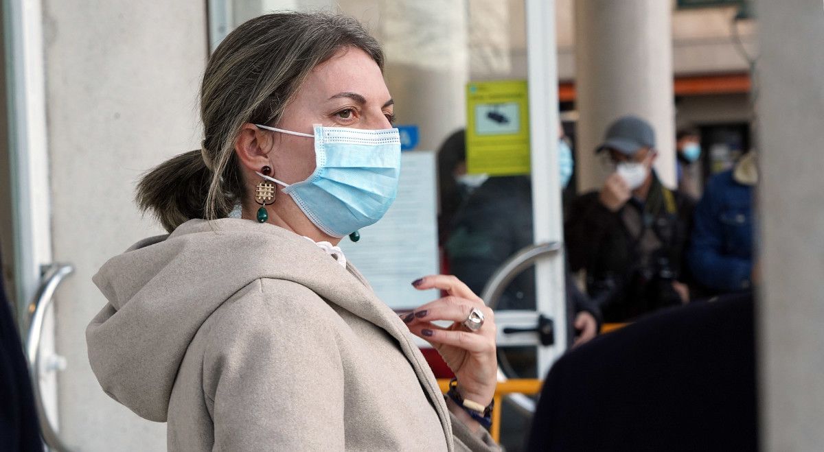 Luisa Piñeiro á súa chegada aos xulgados da Parda