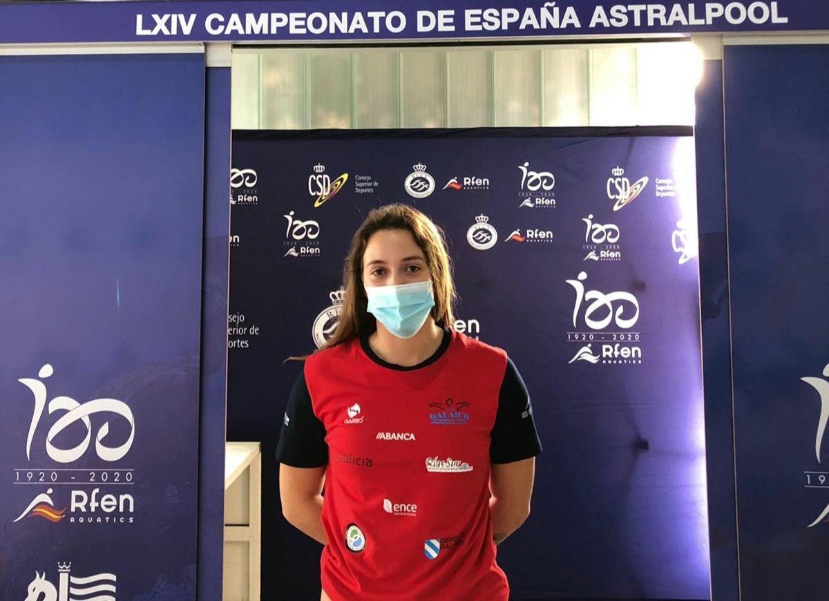 Antía García no Campionato de España Absoluto en piscina curta celebrado en Castelló