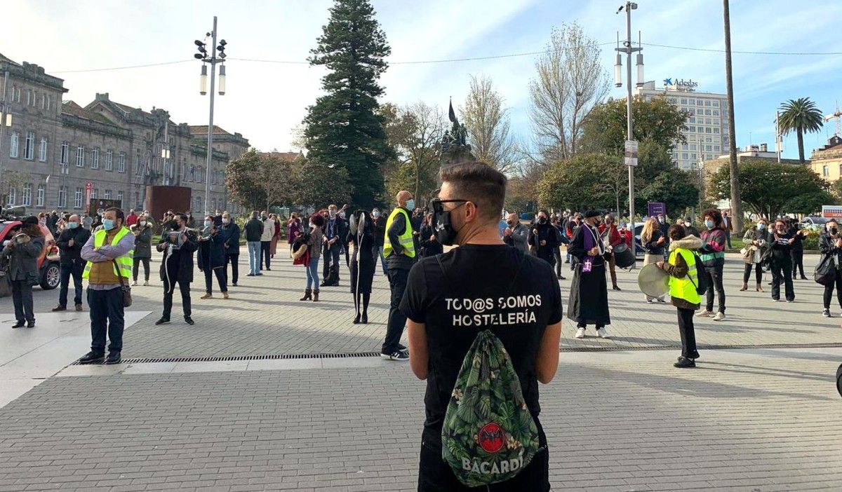 Manifestación do sector da hostalería por Pontevedra