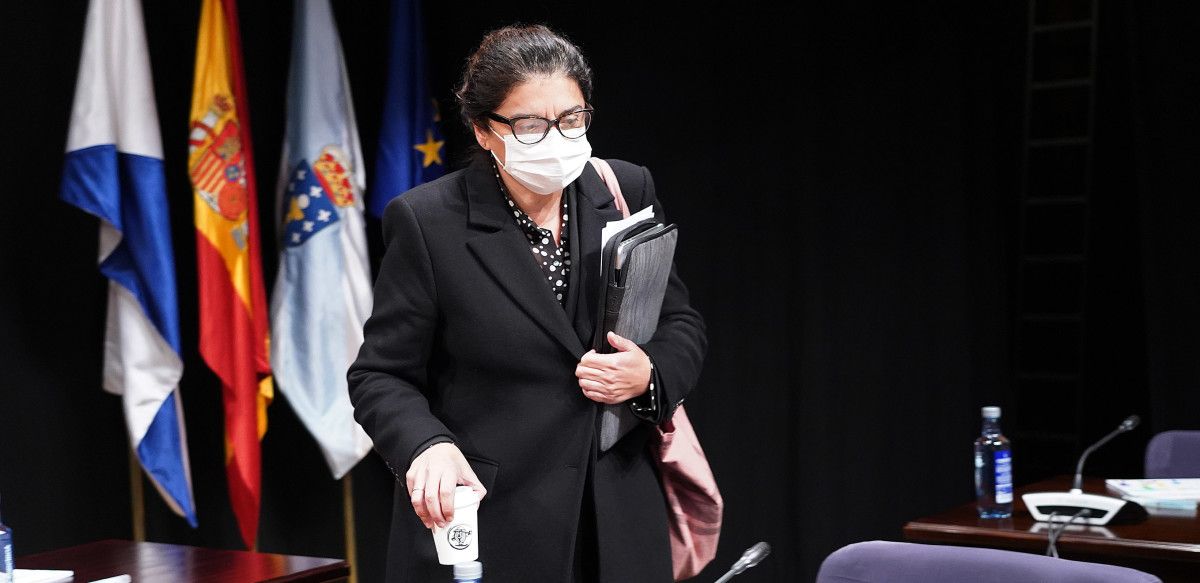 Carme da Silva, nun pleno municipal no Teatro Principal