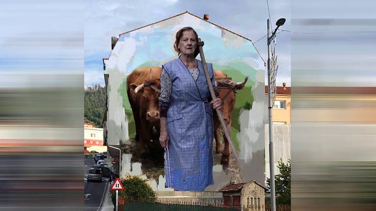 Mural proyectado en Ponte Caldelas