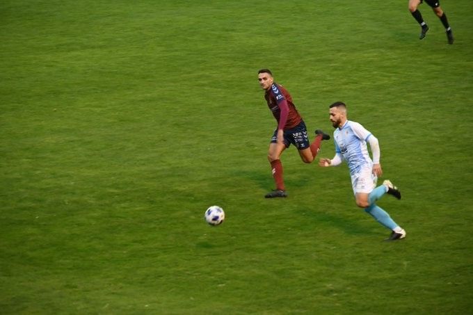 Partido de liga entre el Compostela y el Pontevedra en el estadio Vero Boquete de San Lázaro
