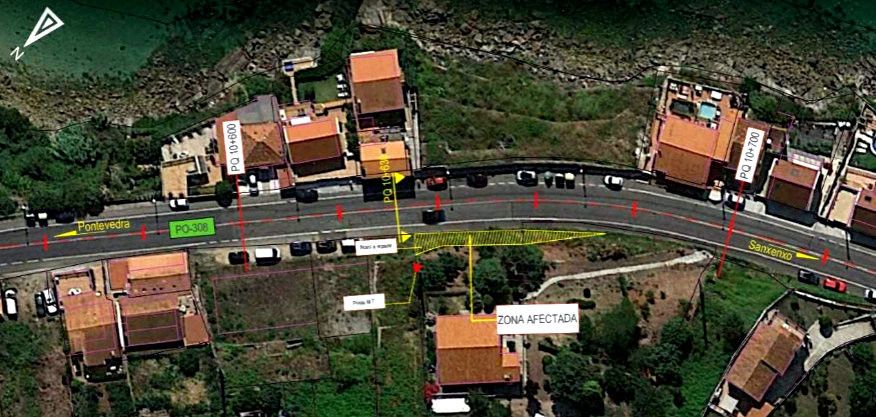 Lugar onde está prevista a obra de estabilización do noiro en Raxó