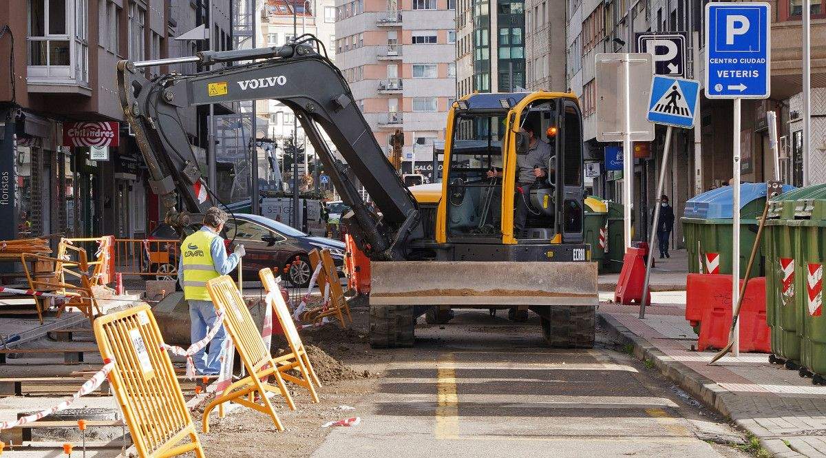 Obras de reforma da rúa Loureiro Crespo