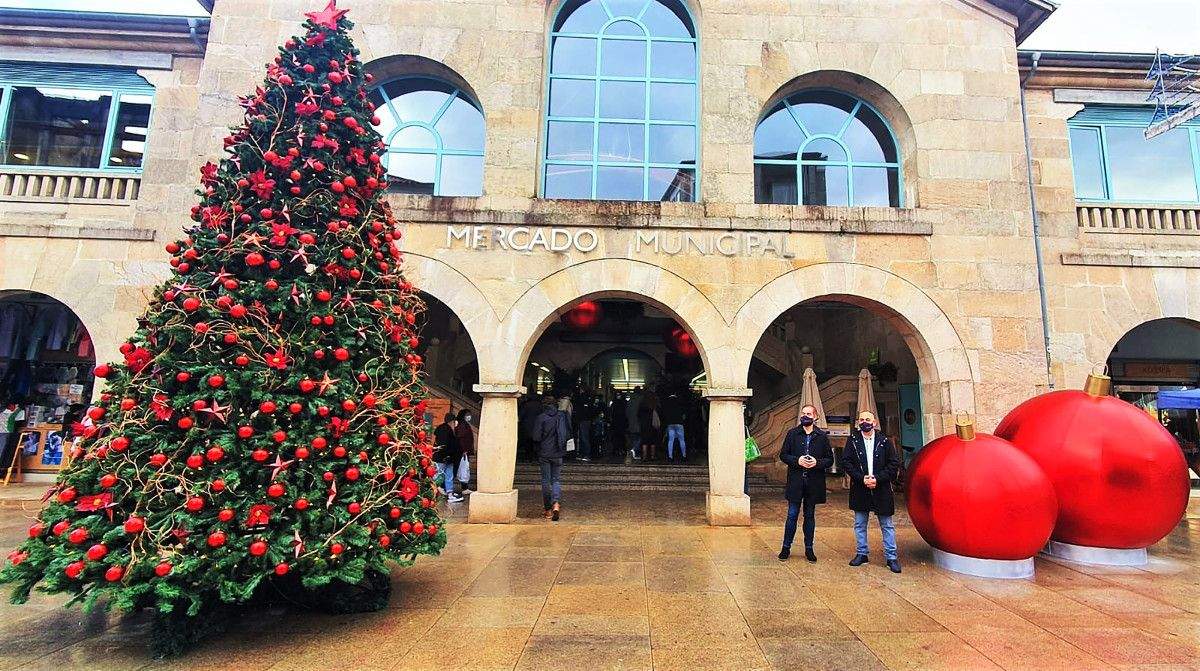 Decoración de Nadal no Mercado de Abastos de Pontevedra