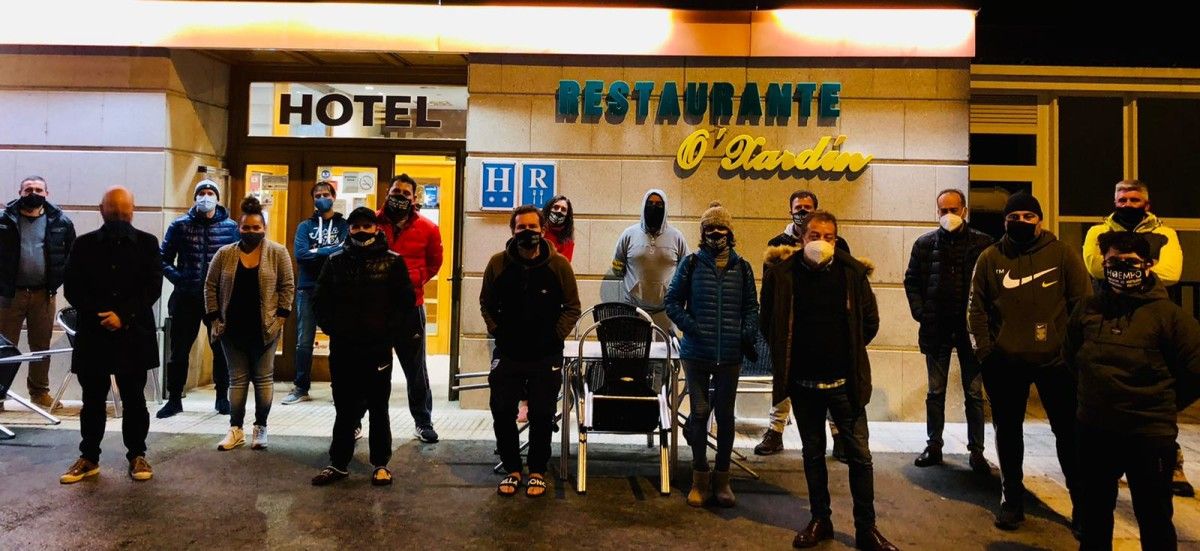 Segunda xornada da marcha de hostaleiros pontevedreses a Madrid