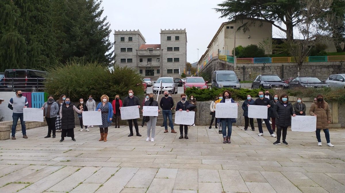 Protesta contra as restriccións sanitarias en Barro