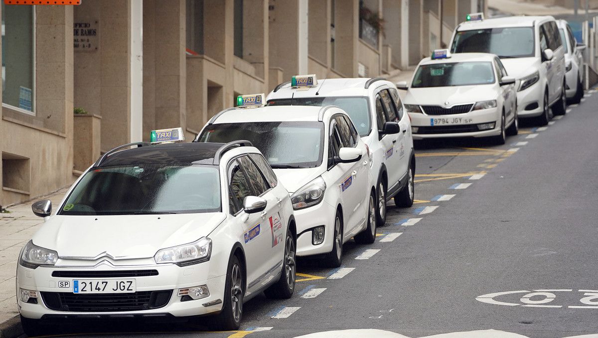 Parada de taxis en Sanxenxo