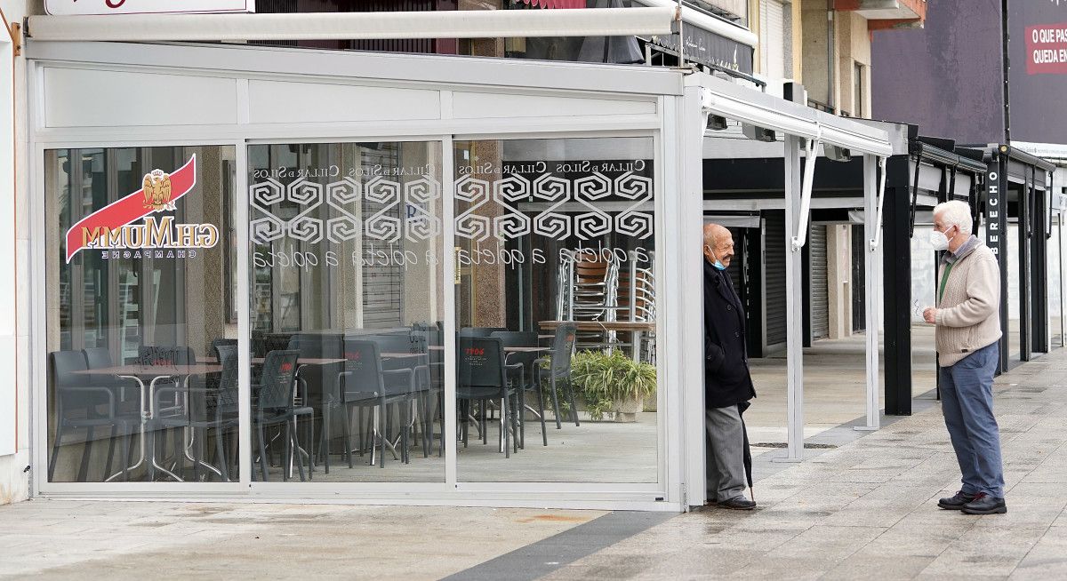 Terraza de un bar de Sanxenxo