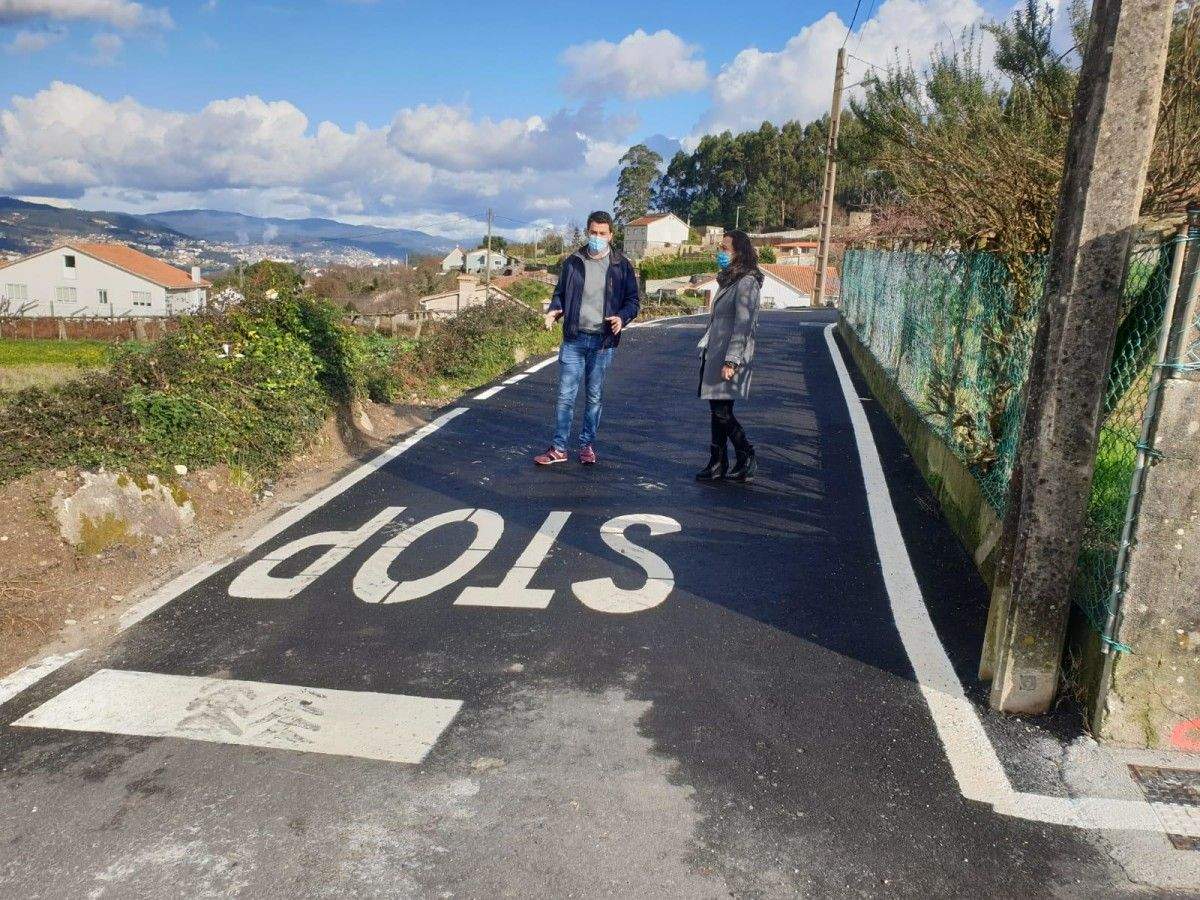 María Ramallo e Pablo Novas visitan as obras en Arealonga O Marco