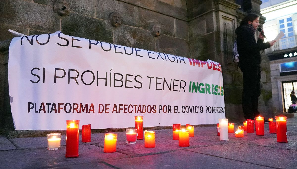 Protesta convocada por la PAC para exigir ayudas para la hostalería y expresar el malestar por las restricciones