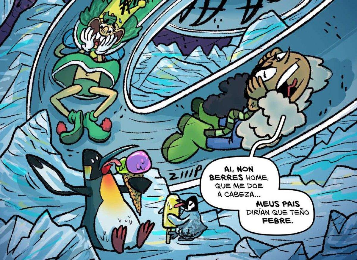 Fragmento de una viñeta de Nerea. O Príncipe da Sorte, obra ganadora del certamen de cómic del Garaxe Hermético